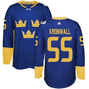 Miehille NHL Ruotsi Team #55 Niklas Kronwall Authentic kuninkaallisen sininen Vieras 2016 World Cup